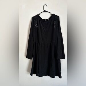Xhilaration XL Black Dress with Bell Sleeves